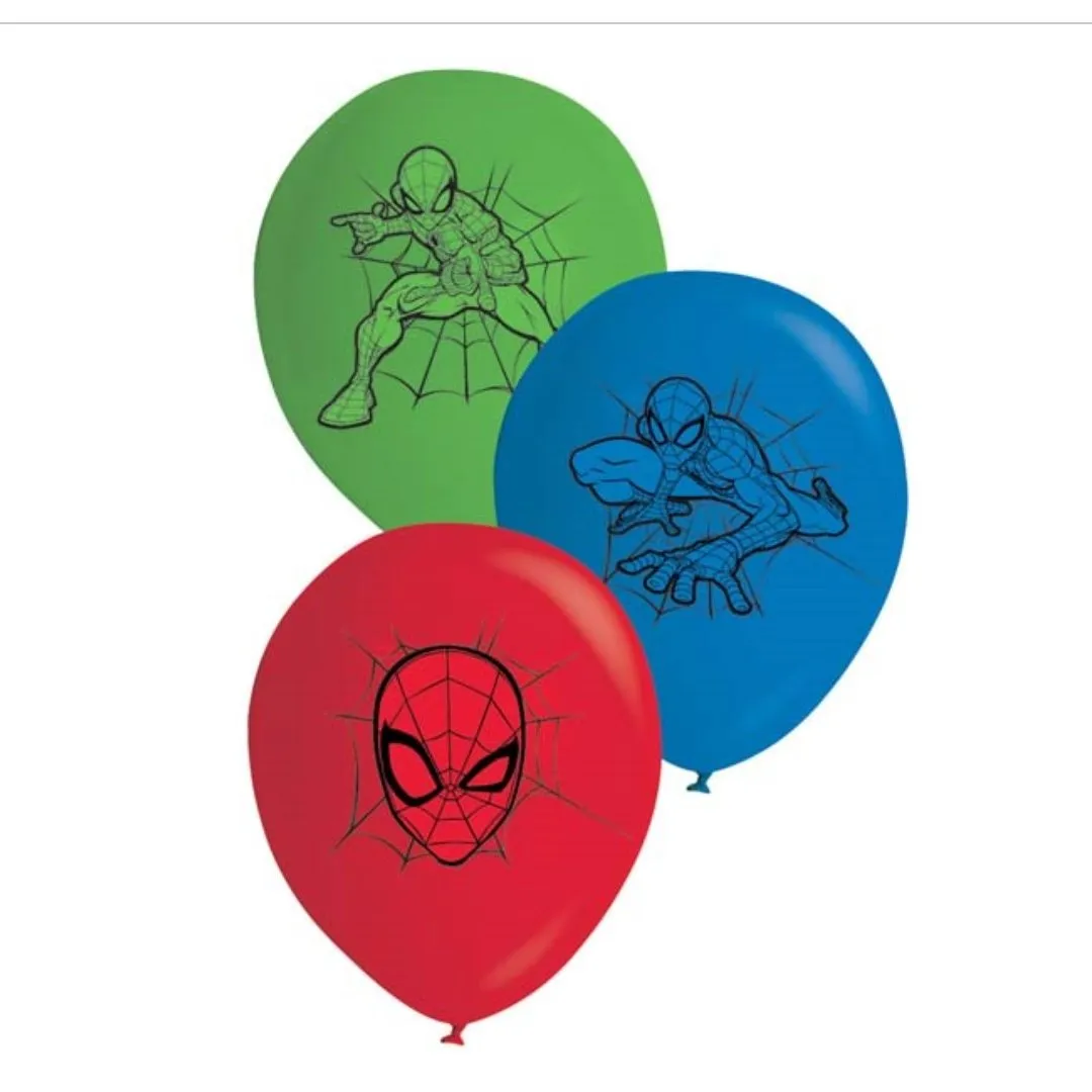 10pk Printed Marvel Spiderman Latex Balloons 30cm