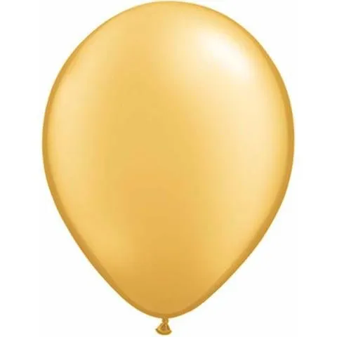 11" Qualatex Plain Latex Balloon - Round Metallic Gold