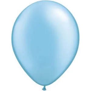 11" Qualatex Plain Latex Balloon - Round Pearl Azure Blue