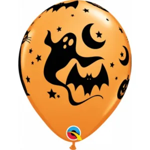 11" Qualatex Printed Fun & Spooky Icons Latex Balloon