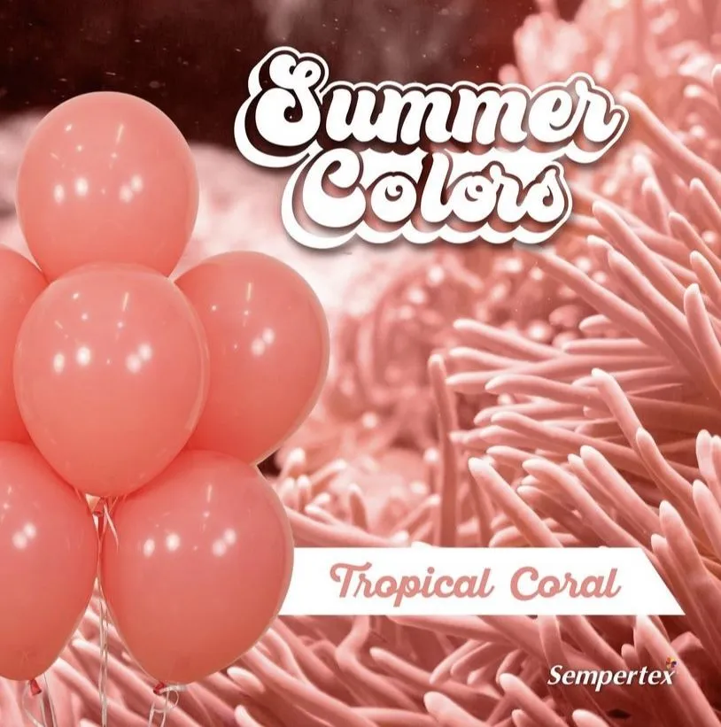 12" Sempertex Plain Latex Balloon - Fashion Tropical Coral