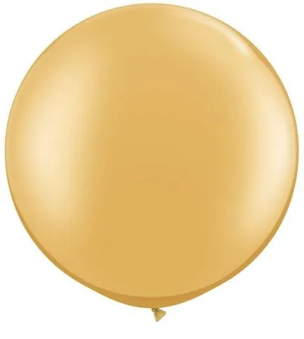 3ft 90cm Sempertex Plain Latex Balloon - Round Metallic Gold