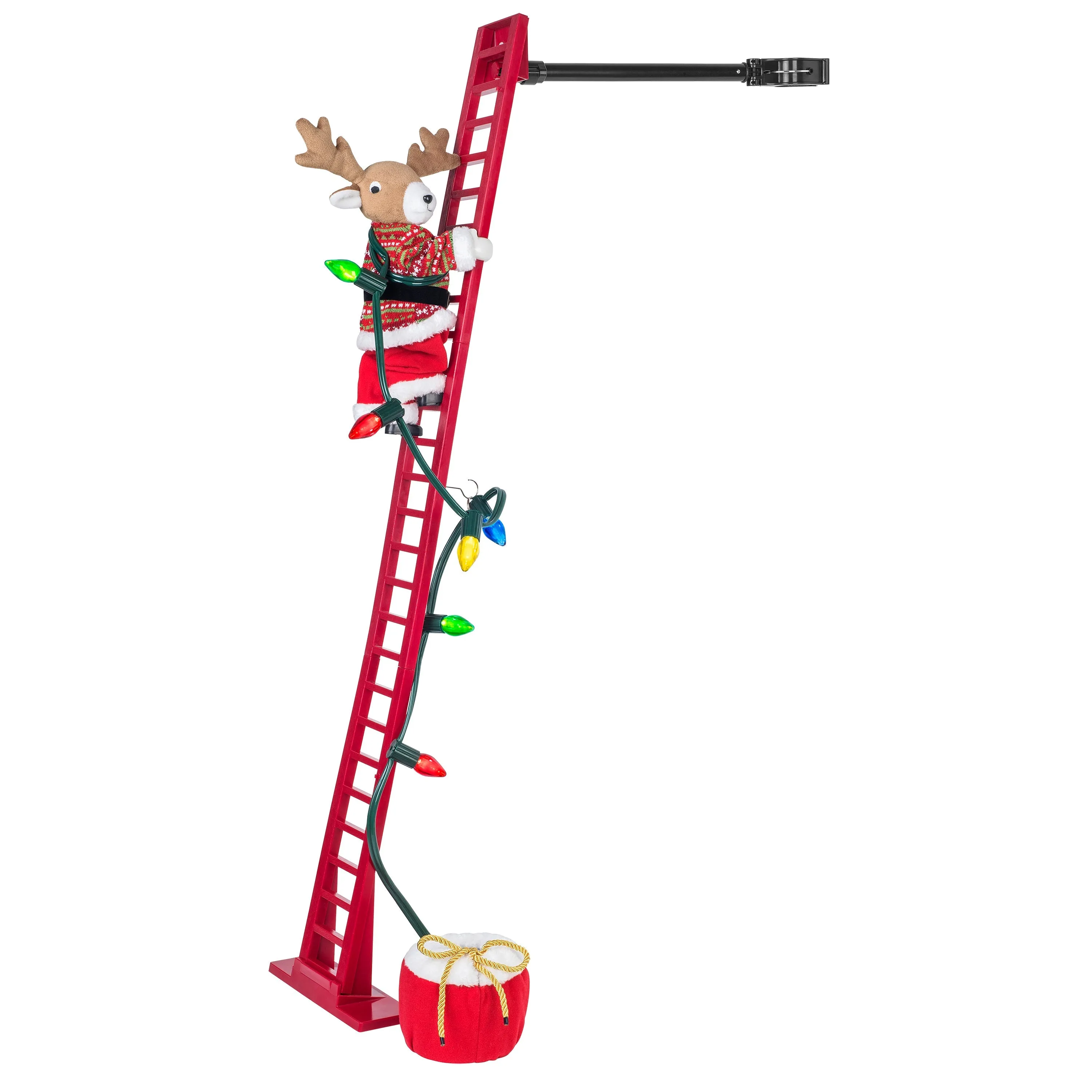 43 in. Animated Ladder Climbing Reindeer