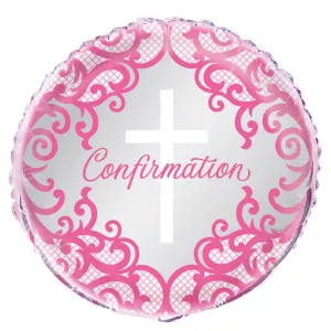 45cm Pink Cross Confirmation Foil Balloon