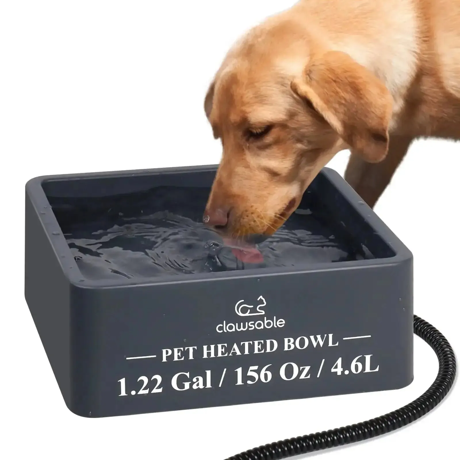 4.6L Heated Square Pet Bowl