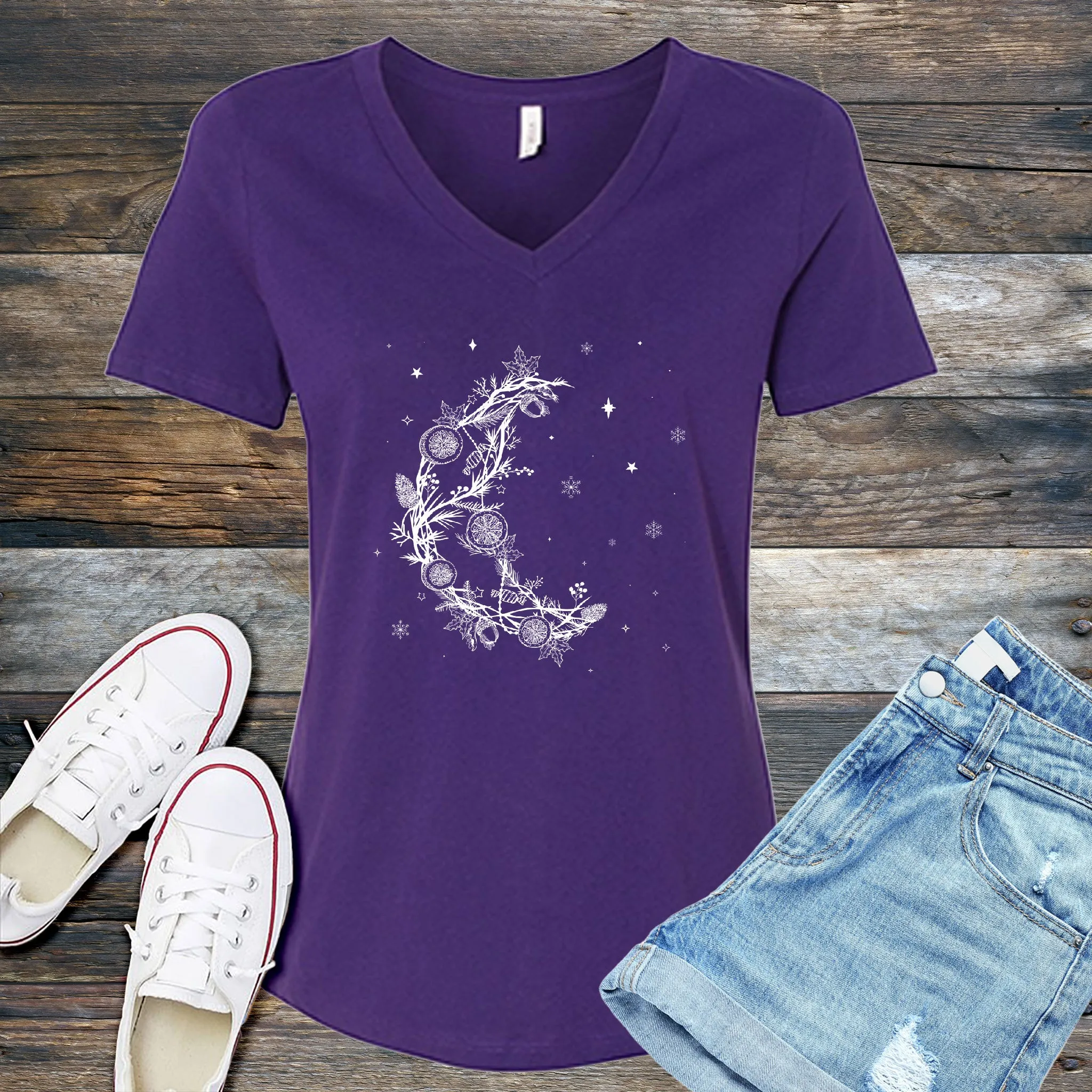 Abundant Winter Moon V-Neck