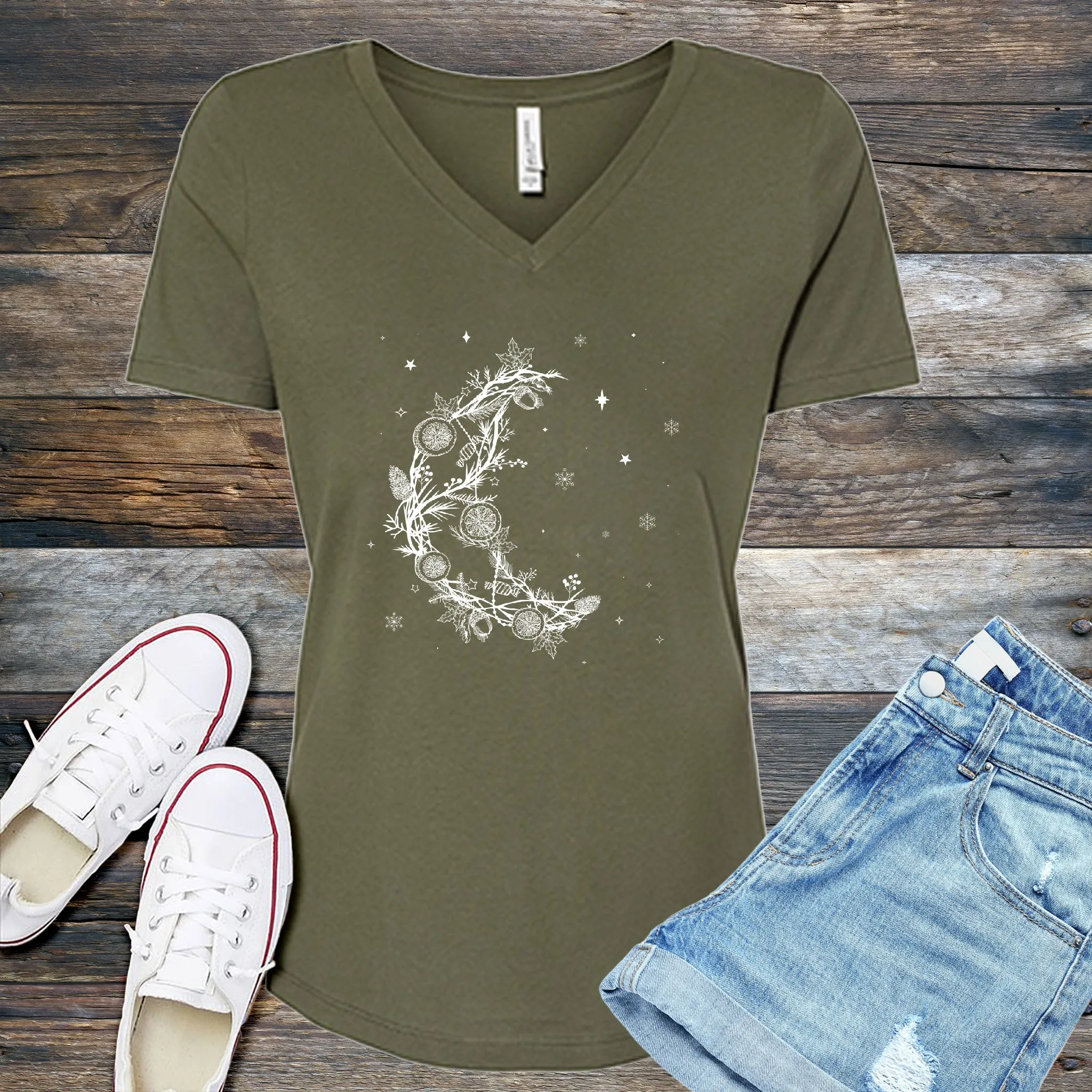 Abundant Winter Moon V-Neck