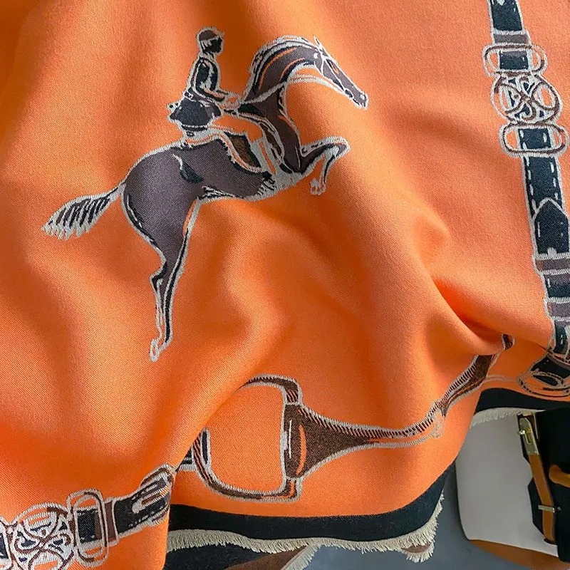 AWST Int'l Hunter Horses Acrylic Cashmere Scarf