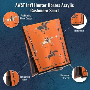 AWST Int'l Hunter Horses Acrylic Cashmere Scarf