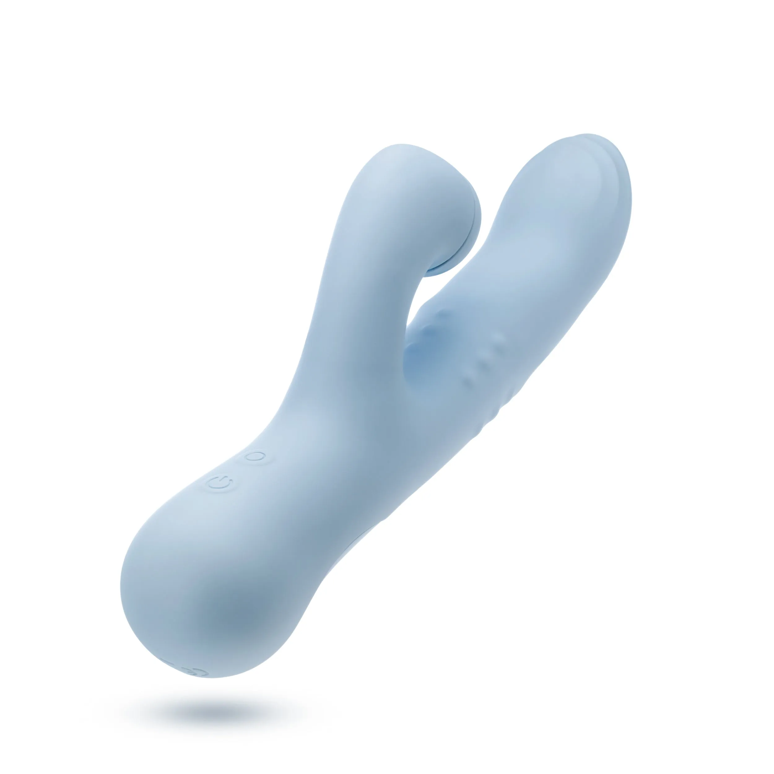 Blush Devin 9.25 Inch G Spot Clitoral Dual Stimulation Rabbit Vibrator In Blue - 10 Vibration Functions - Soft Silicone