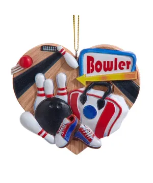 Bowling Ornament with Bowling Pins, Bag & Ball