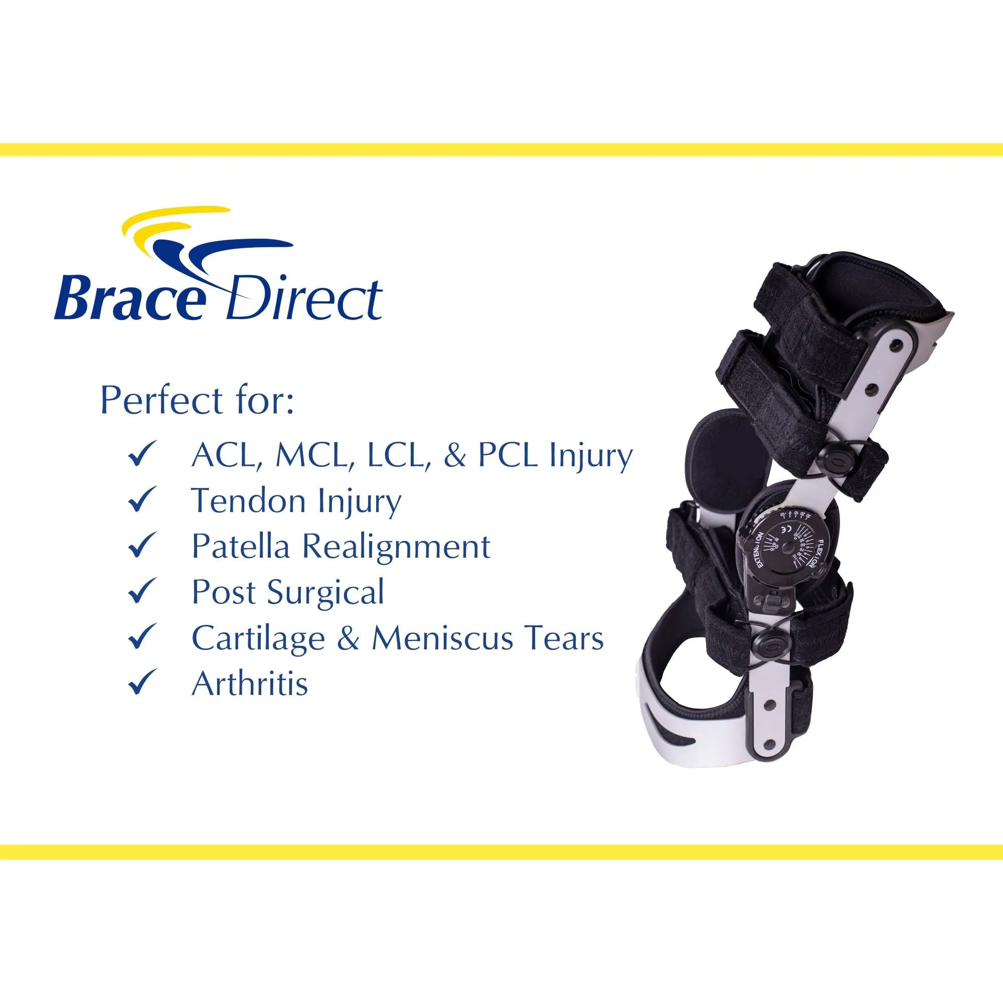 Brace Direct Hinged ROM Knee Brace for ACL - Superior Post-Surgery and Recovery Support