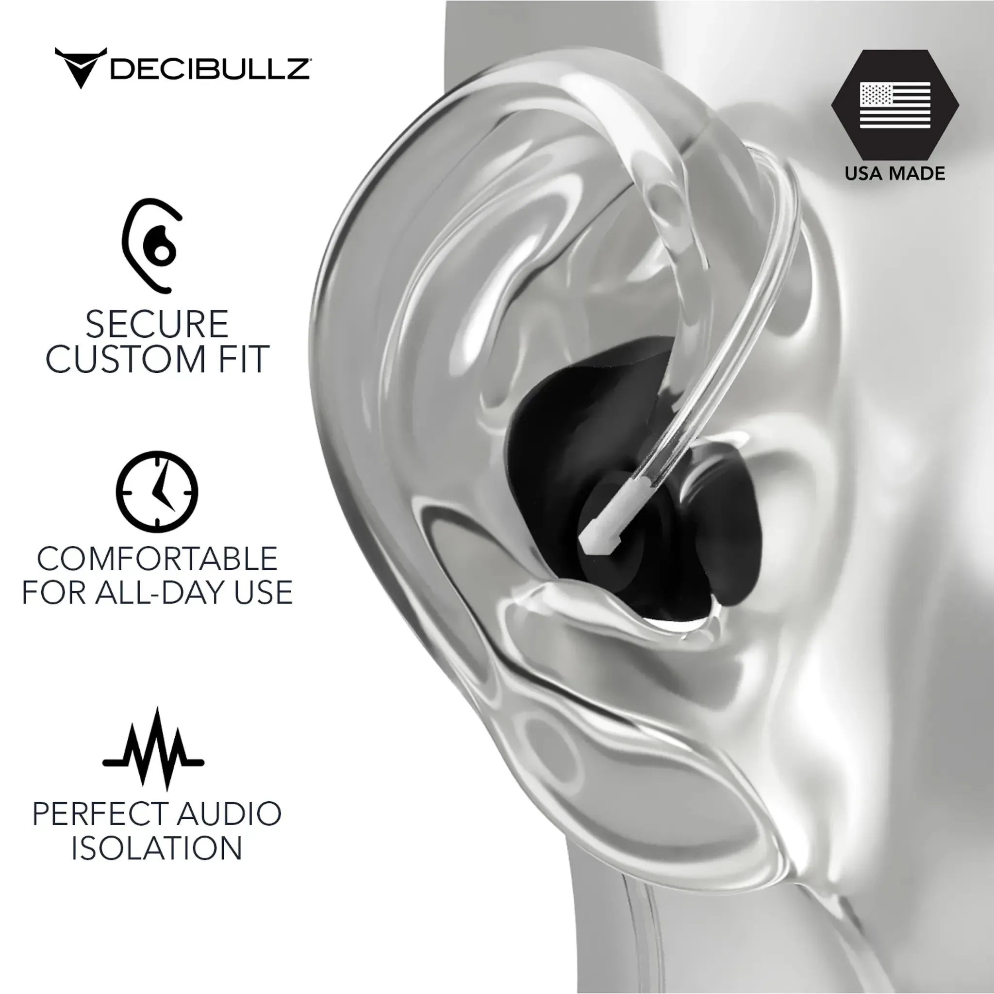 Decibullz Custom Moldable Surveillance Earpieces with Isolation