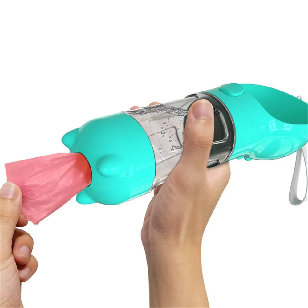 Multifunction Water Bottle and Food Dispenser w/ Poop Shovel