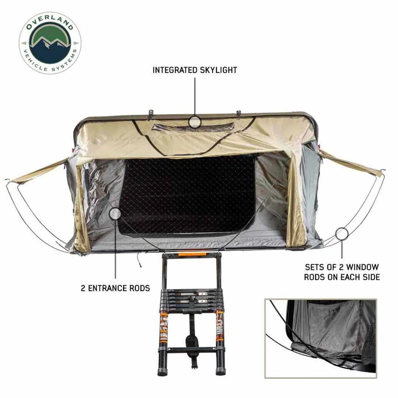 Overland Vehicle Systems HD Bundu Cantilever Hard Shell Roof Top Tent