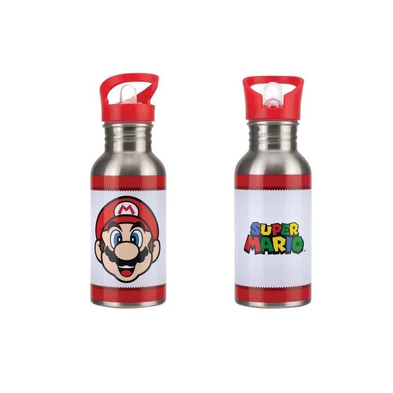 Paladone Super Mario Metal Water Bottle with Straw