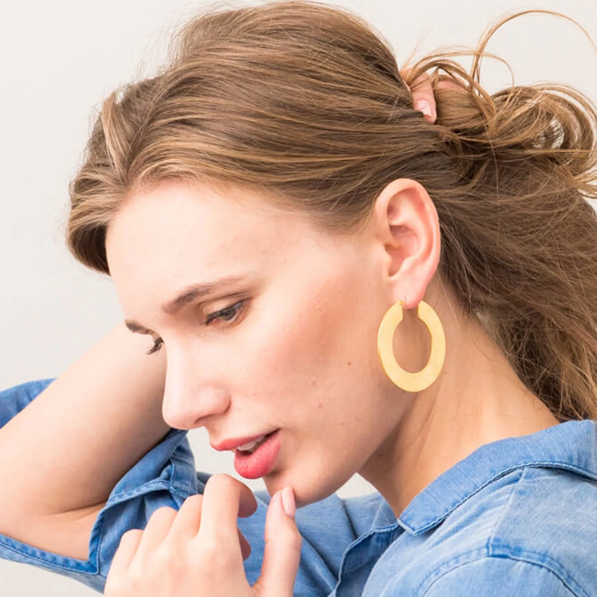 Savanah Thick Gold Hoop Earrings Starfish Project