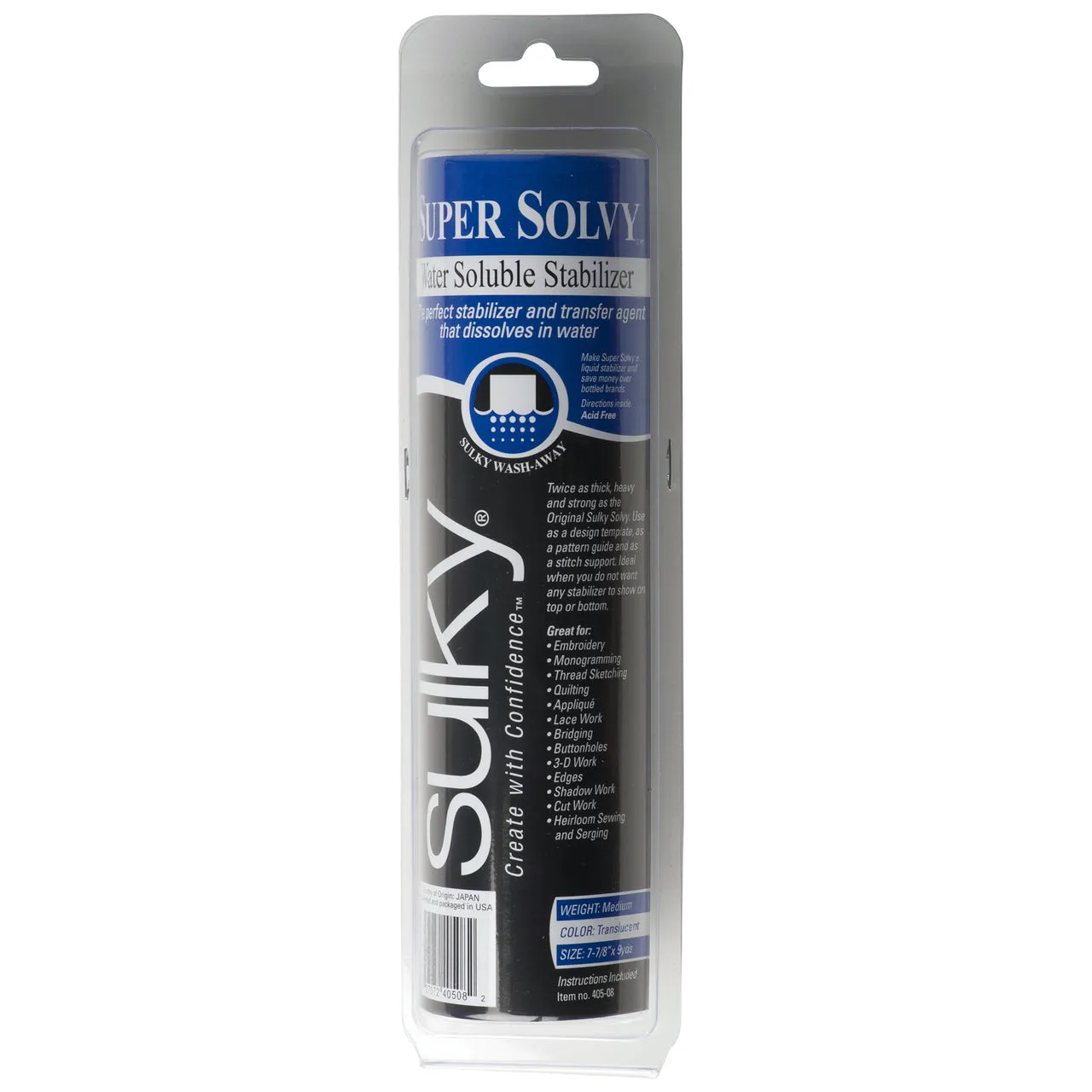 Sulky Super Solvy Stabilizer - Clear