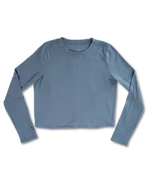 Womens Pico Longsleeve in Faded Blue